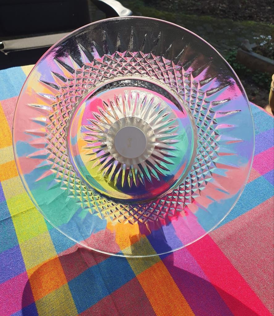 Glazen taartplateau, Glas of Glazen, Ophalen of Verzenden, Overige stijlen, Glas