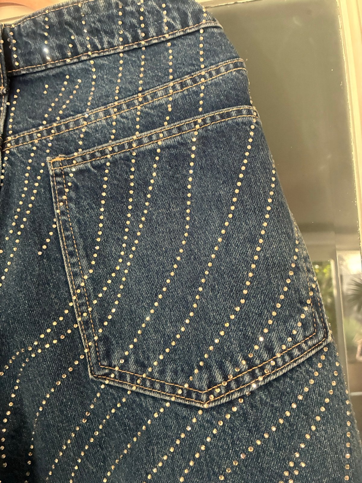 Zara Jeans met Strass Steentjes - Nieuw met kaartje, Ophalen of Verzenden, Nieuw, Blauw, W33 - W36 (confectie 42/44)