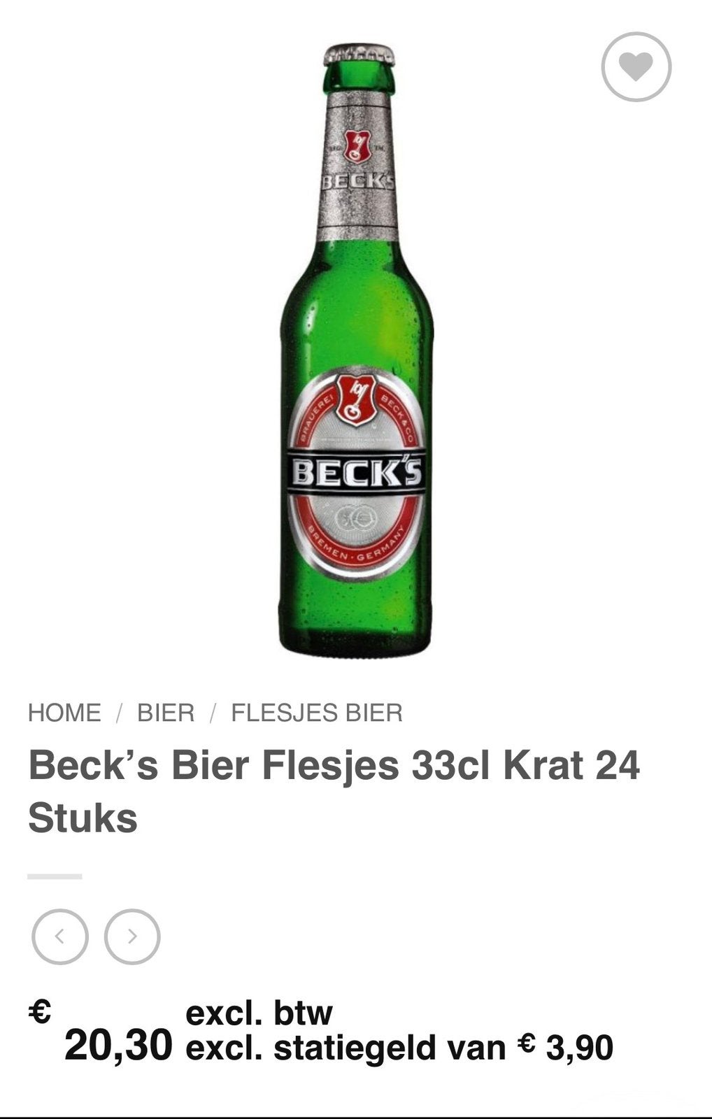 7 kratten Beck's bier (24x0,33cl) - THT 01-2027, Verzamelen, Ophalen, Nieuw, Flesje(s), Overige merken