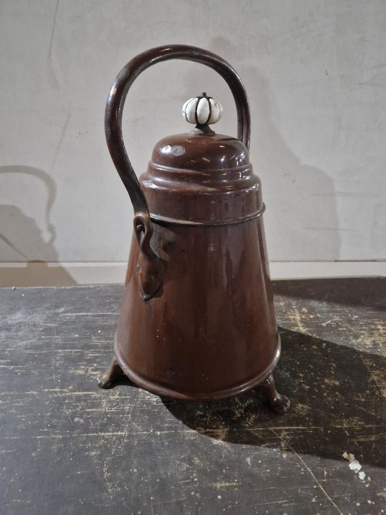 Antieke emaille bruine doofpot, Antiek en Kunst, Antiek | Emaille, Ophalen of Verzenden