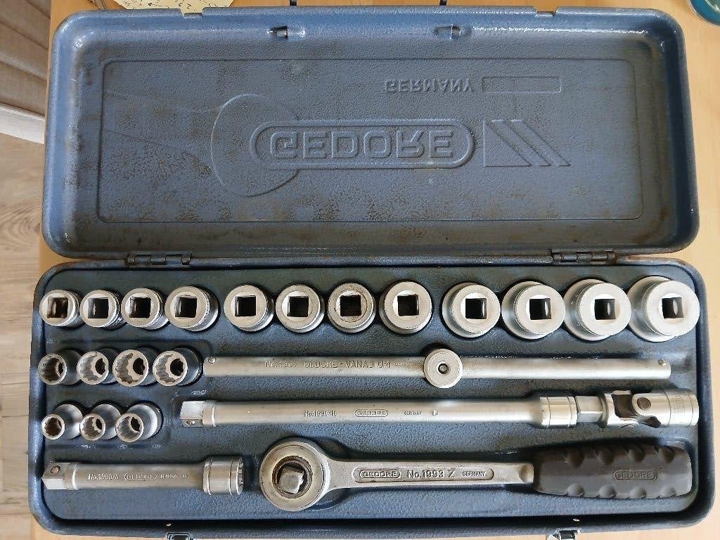 Originele Gedore Dopsleutelset, Doe-het-zelf en Verbouw, Gereedschap | Handgereedschap, Ophalen of Verzenden, Gebruikt, Overige typen