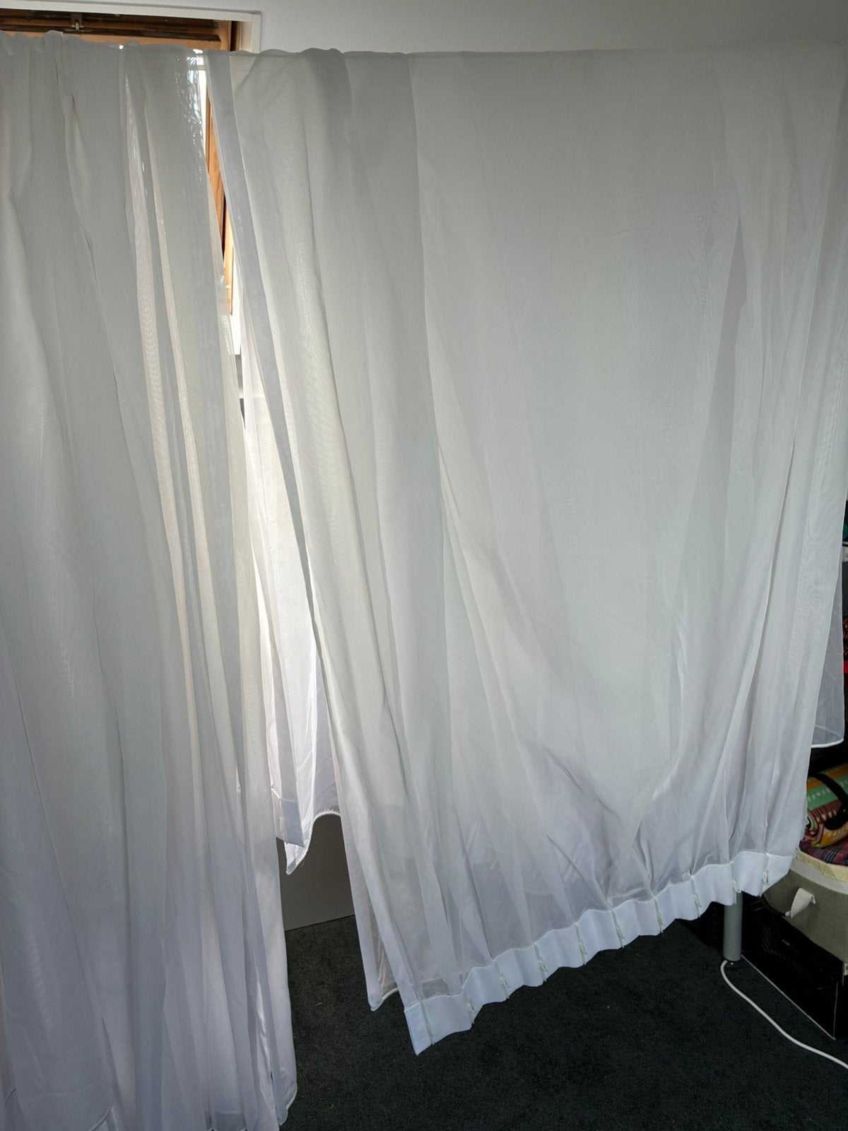 Witte vitrage 4 delen, 350 cm, Vitrage, Gebruikt, Plooiafwerking