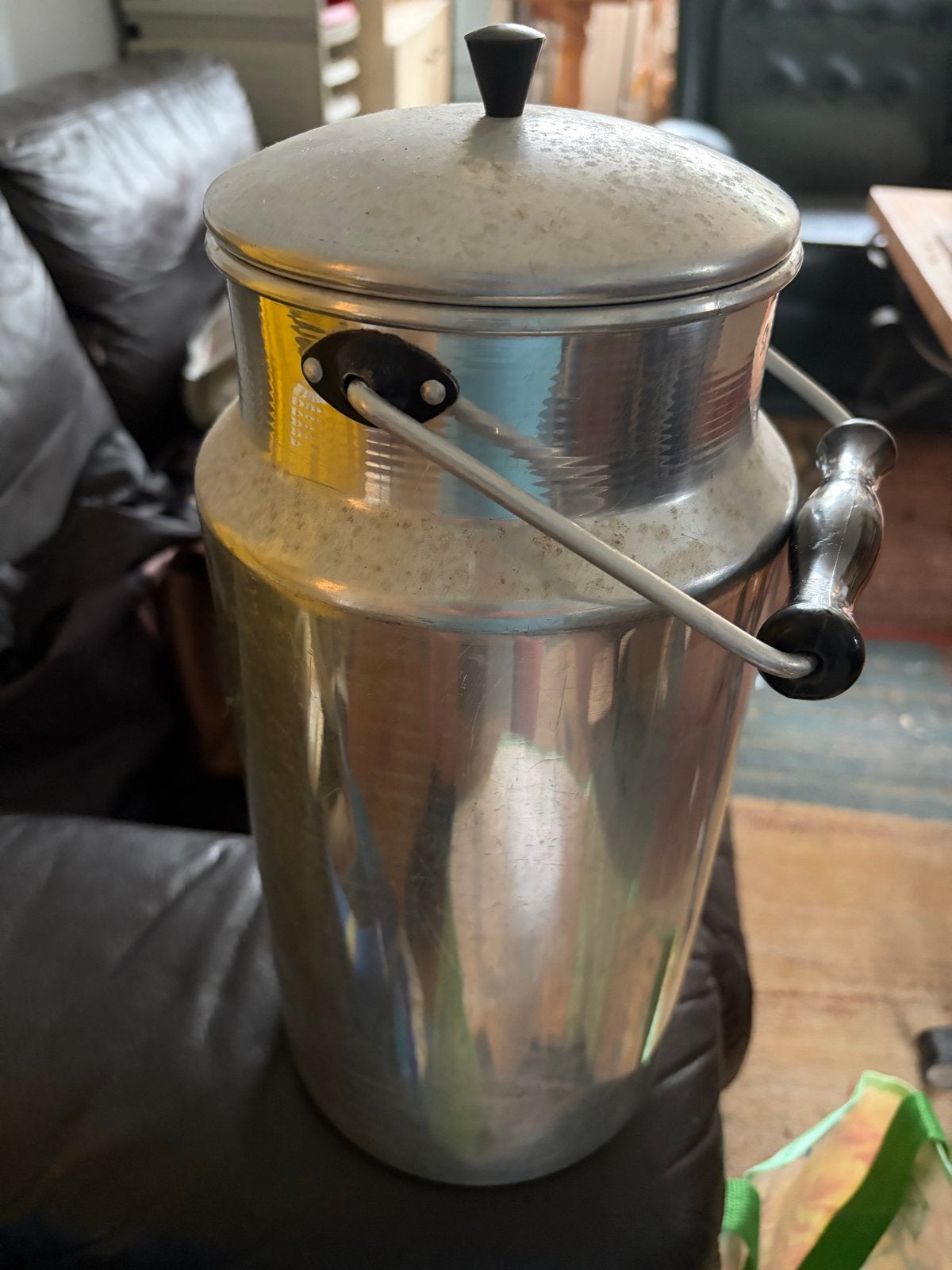 Vintage aluminium melkbus met deksel en handvat, Ophalen of Verzenden