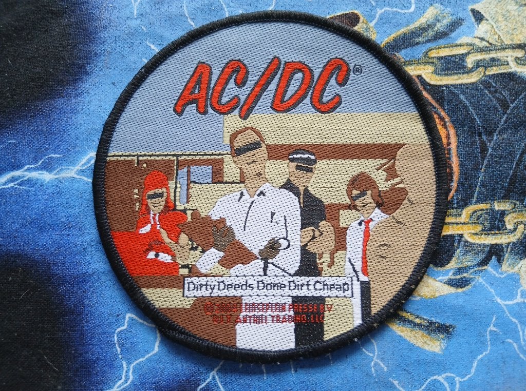 Ac/Dc leuke vintage 2004 dirty deeds done patch 91 --10 cm, Ophalen of Verzenden, Nieuw, Kleding