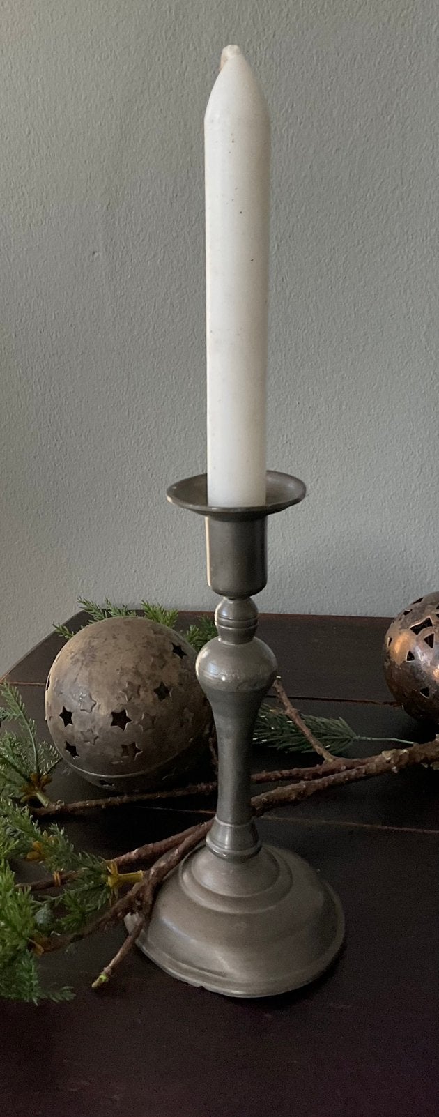 Tinnen kandelaar, Ophalen of Verzenden, Overige materialen