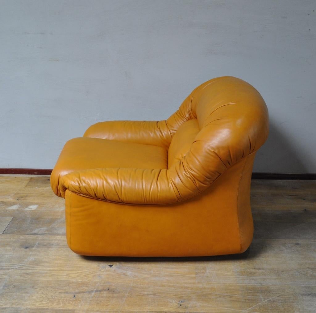 Vintage leren stoelen, Ophalen, 75 tot 100 cm, Gebruikt, Vintage design