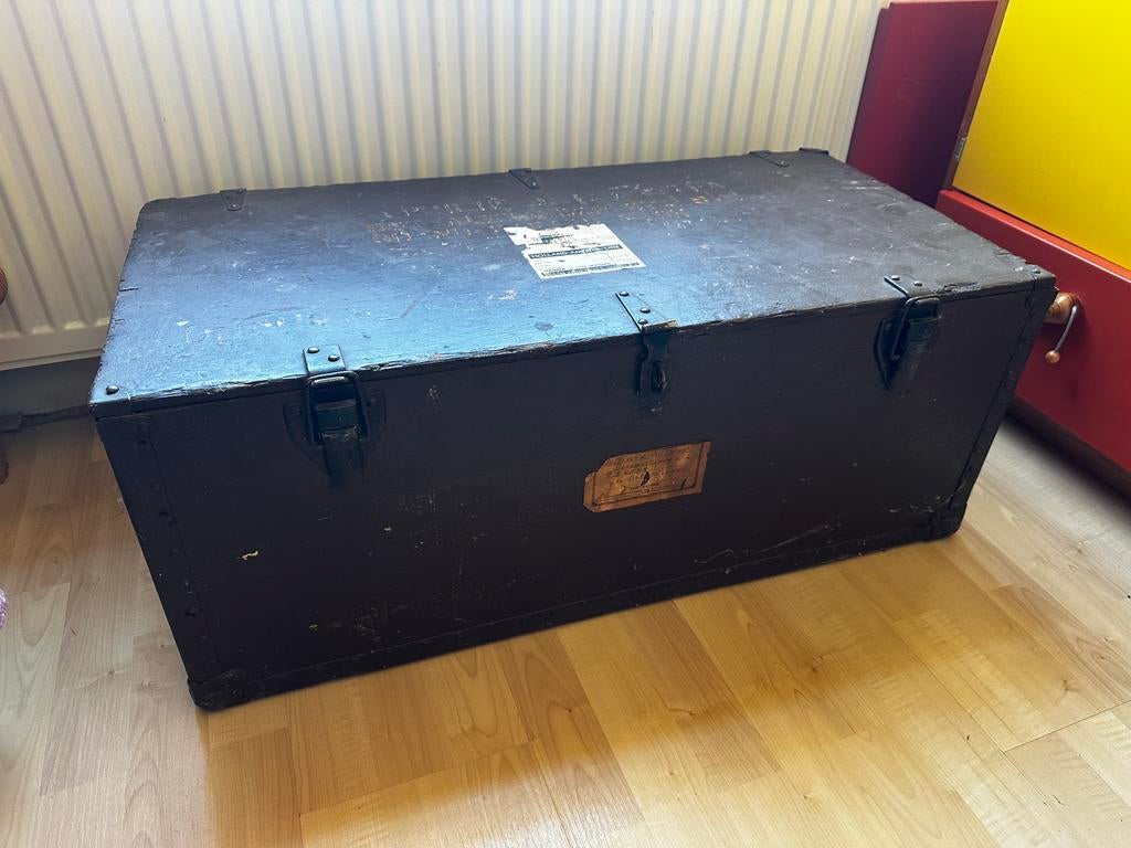 Kist Holland Amerika line - vintage scheepskist hutkoffer, Huis en Inrichting, Woonaccessoires | Kisten, Zo goed als nieuw, Minder dan 50 cm