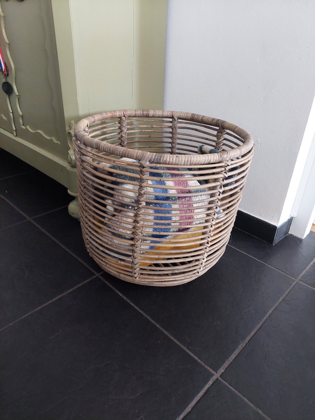 Rotan mand NIEUW voor dekens of speelgoed, Gebruikt, Mand, Rond, Ophalen of Verzenden