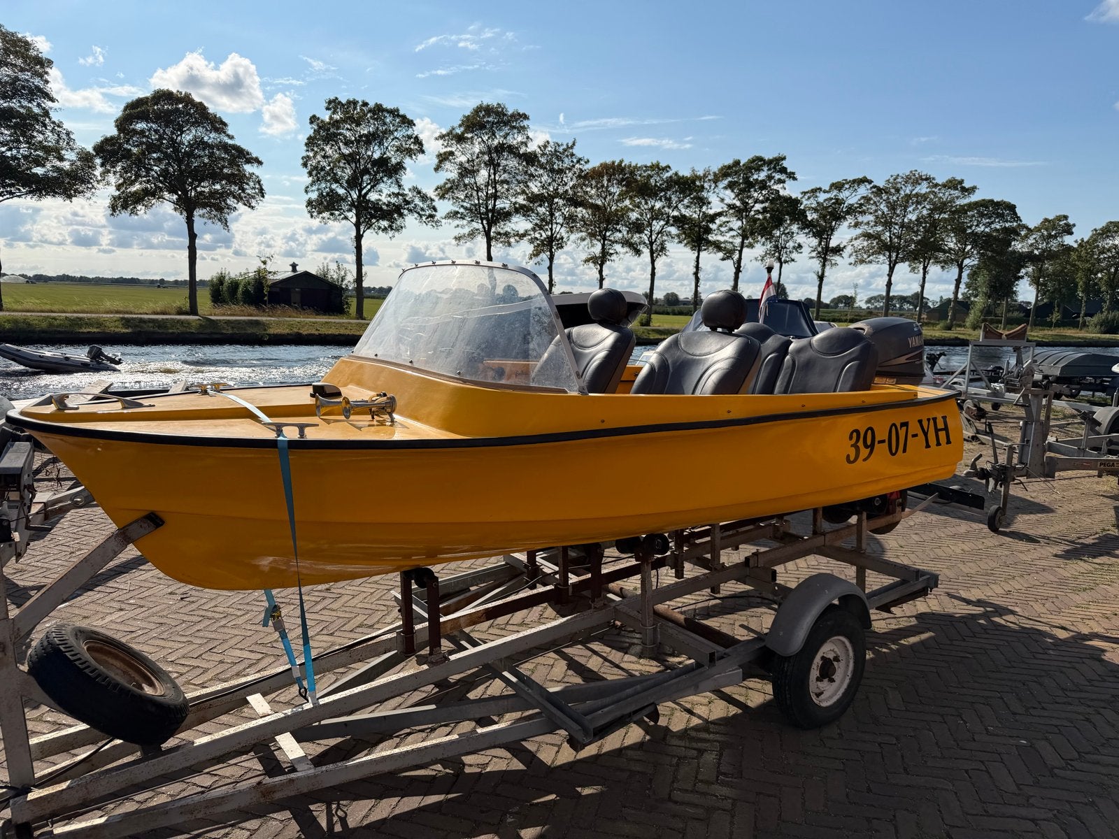 Speedboot incl trailer met Yamaha 25 pk buitenboordmotor, Ophalen, Overige merken, Gebruikt, Tot 1.00 meter