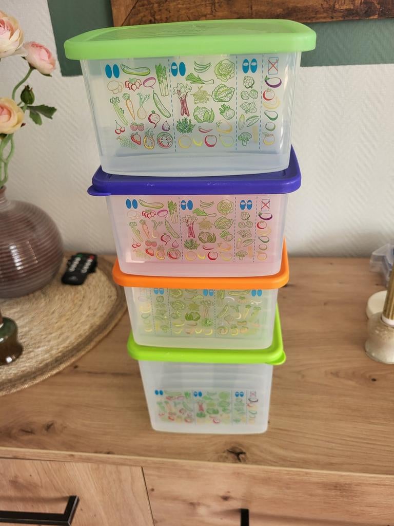 Tupperware Smart Fridge groente en fruit bakjes Set, Ophalen of Verzenden, Nieuw, Groen, Bak of Kom
