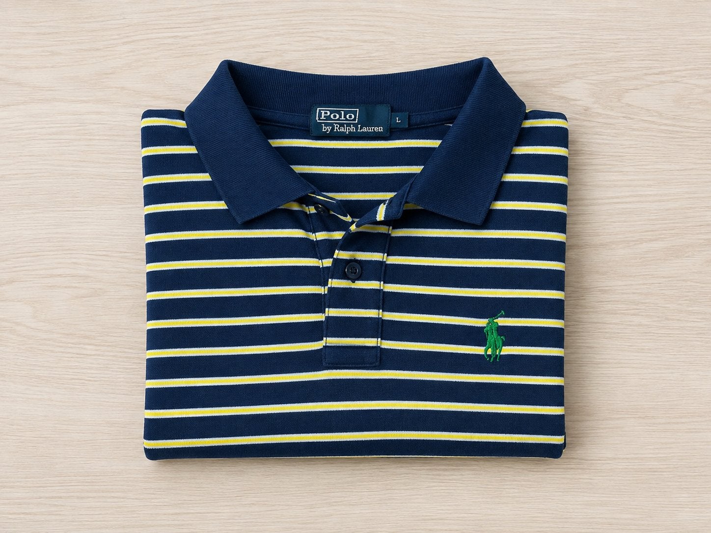 Polo Ralph Lauren gestreept poloshirt - Maat L, Kleding | Heren, Polo's, Ophalen of Verzenden, Zo goed als nieuw, Maat 52/54 (L)