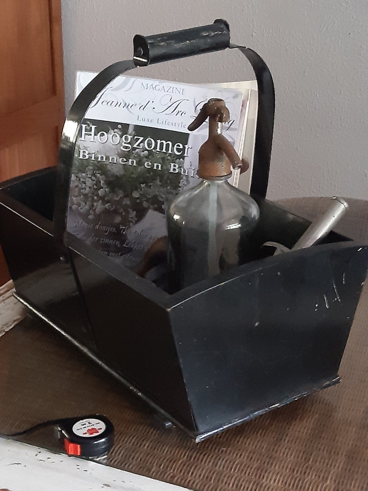 Grote houten (pluk-)bak,sleets, 'hengselmand,' landelijk, Ophalen of Verzenden