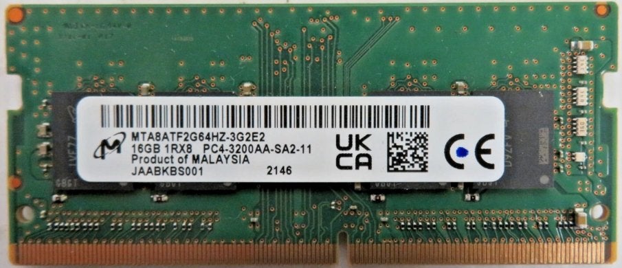 Micron MTA8ATF2G64HZ - 16GB 3200 DDR4 SODIMM, Computers en Software, RAM geheugen, DDR4, Ophalen of Verzenden, Zo goed als nieuw