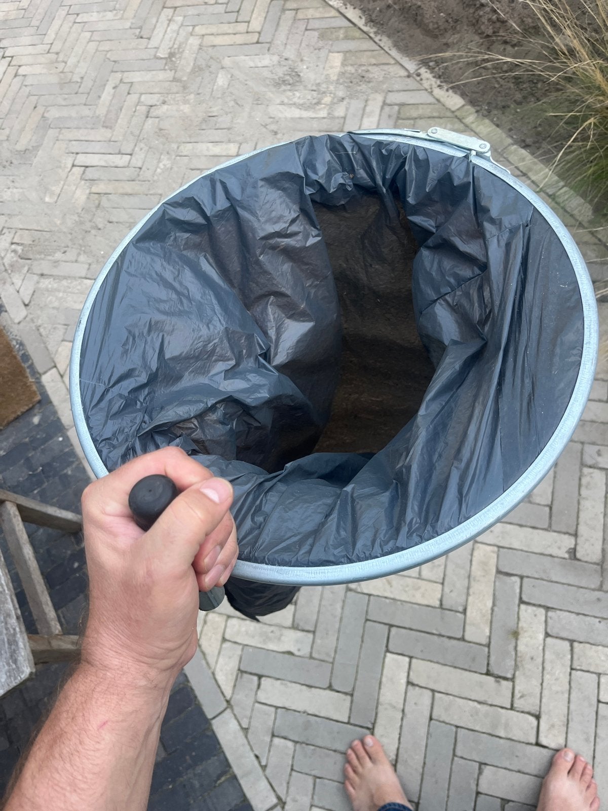 Handige Tuinafvalzak met Metalen Rand, Kunststof, Gebruikt, 40 liter of meer, Ophalen of Verzenden