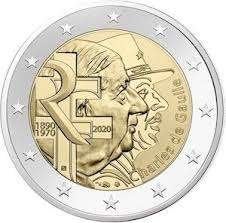 2 Euro Frankrijk 2020 UNC - Generaal de Gaulle, Verzenden, Frankrijk, 2 euro, Losse munt