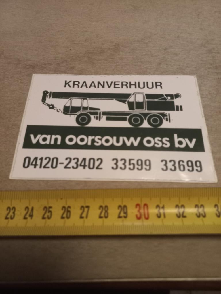 Kraanverhuur van oorsouw bv oss, Verzamelen, Stickers, Ophalen of Verzenden