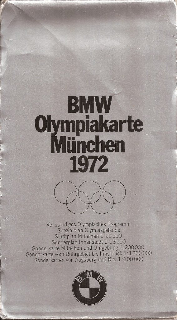 BMW Olympiakarte München 1972 mit Vollständiges Programm, Boeken, Atlassen en Landkaarten, Gelezen, Overige typen, Ophalen of Verzenden