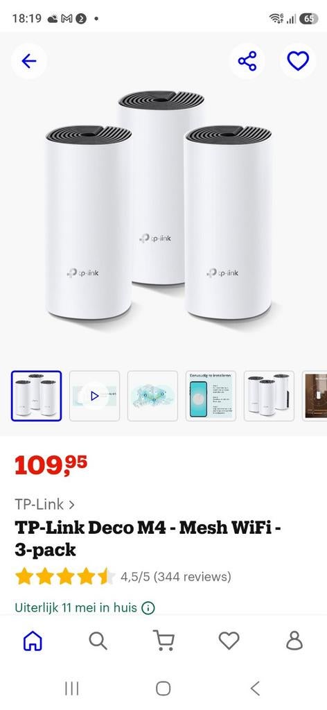 TP Link Deco M4 1200 3 stuks wifi versterker oa ziggo., Ophalen of Verzenden, Zo goed als nieuw, Tp-link, deco m4