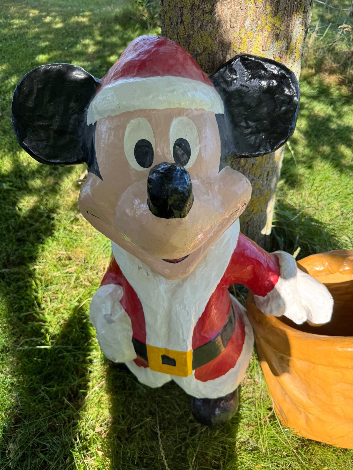 Uniek Vintage Disney Mickey Mouse Kerstbeeld (75 cm), Ophalen, Mickey Mouse, Zo goed als nieuw, Beeldje of Figuurtje