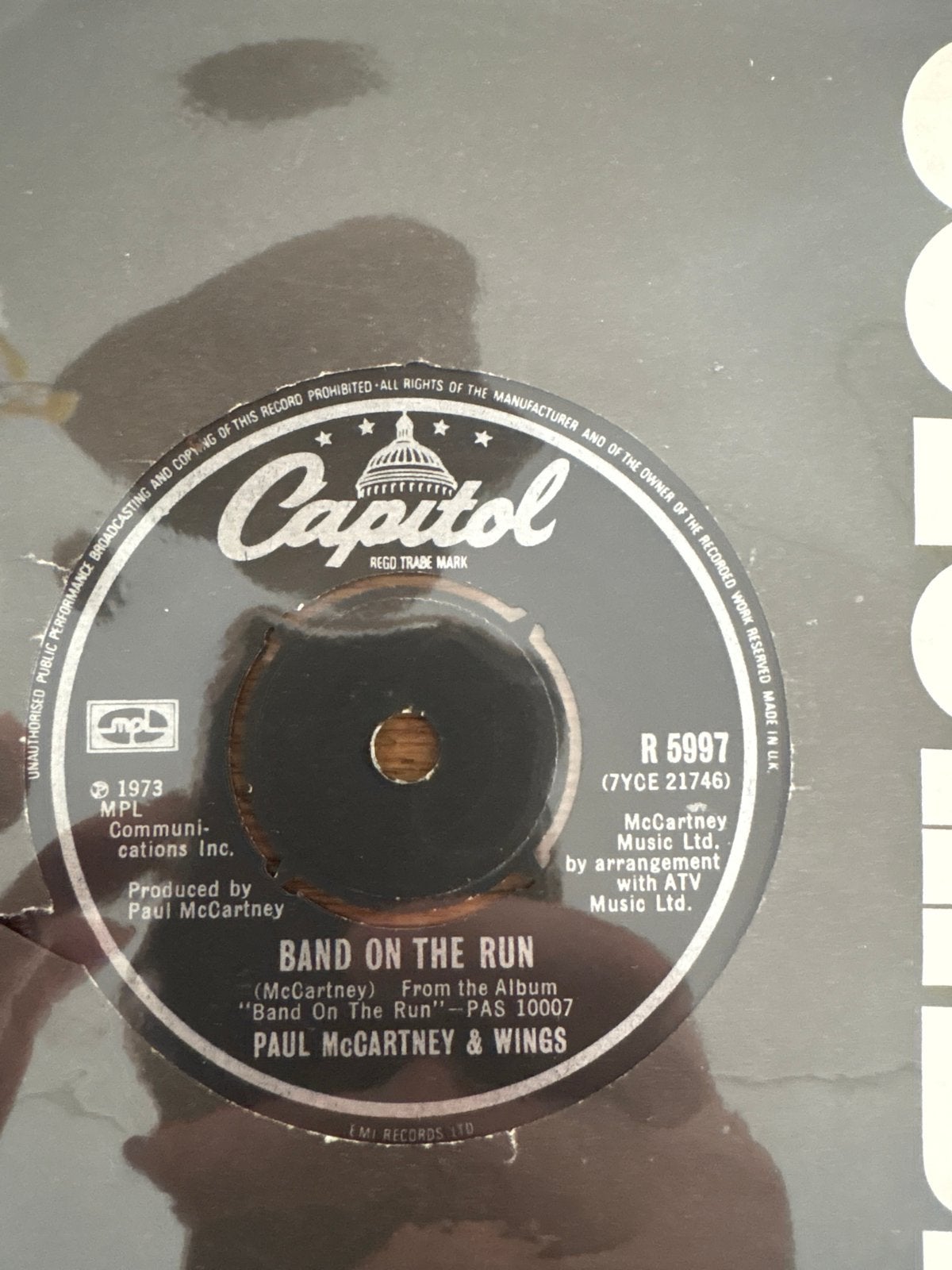 Paul McCartney & Wings - Band on the Run / Zoo Gang 7" Vinyl, Gebruikt, Originele persing, 7 inch, Ophalen of Verzenden