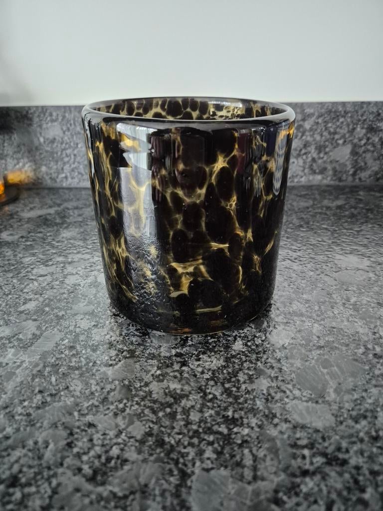 Cheetah Windlicht 12 cm x 12 cm, Ophalen of Verzenden, Overige materialen, Minder dan 25 cm