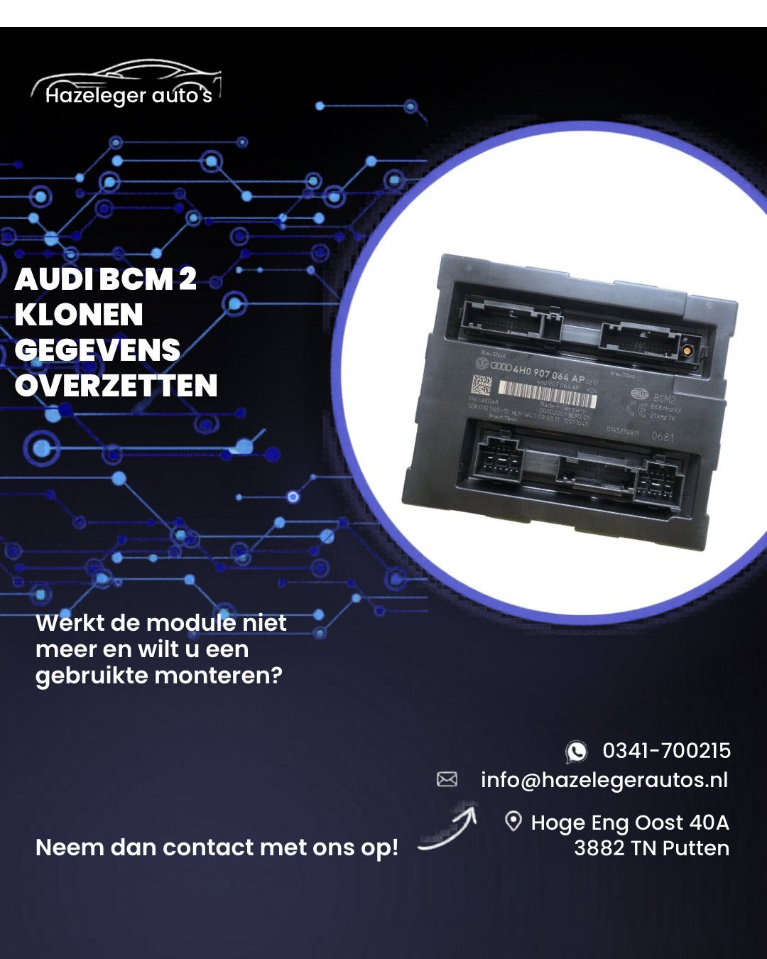 Audi BCM2 klonen / gegevens overzetten, Auto-onderdelen, Ophalen of Verzenden