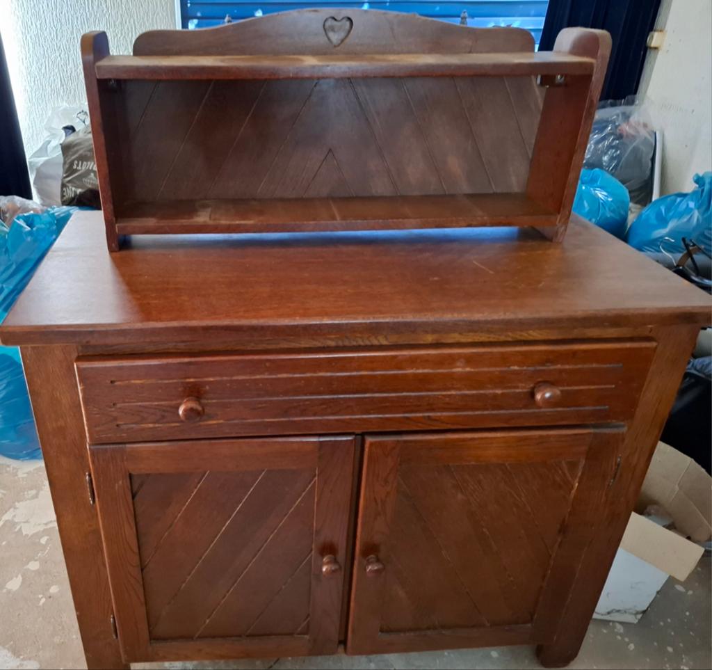 Vintage Oisterwijk  Massief eiken Kast met bovenkastje, Huis en Inrichting, Ophalen
