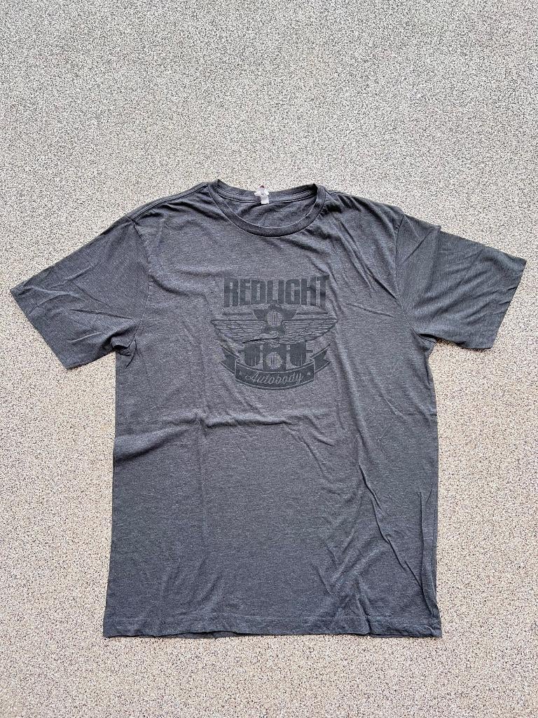 Donkergrijs t-shirt met print, Kleding | Heren, T-shirts, Ophalen of Verzenden, Zo goed als nieuw, Maat 48/50 (M), Grijs