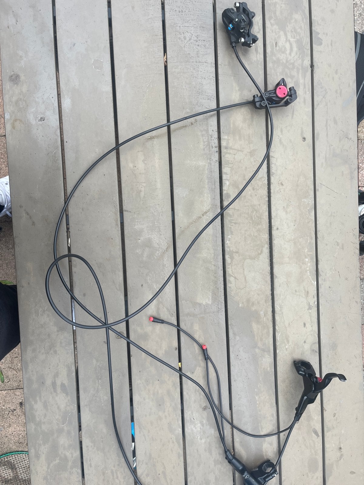 Hydraulische remmenset compleet met remblokken en bouten, Ophalen of Verzenden, Gebruikt, Mountainbike, Remmen