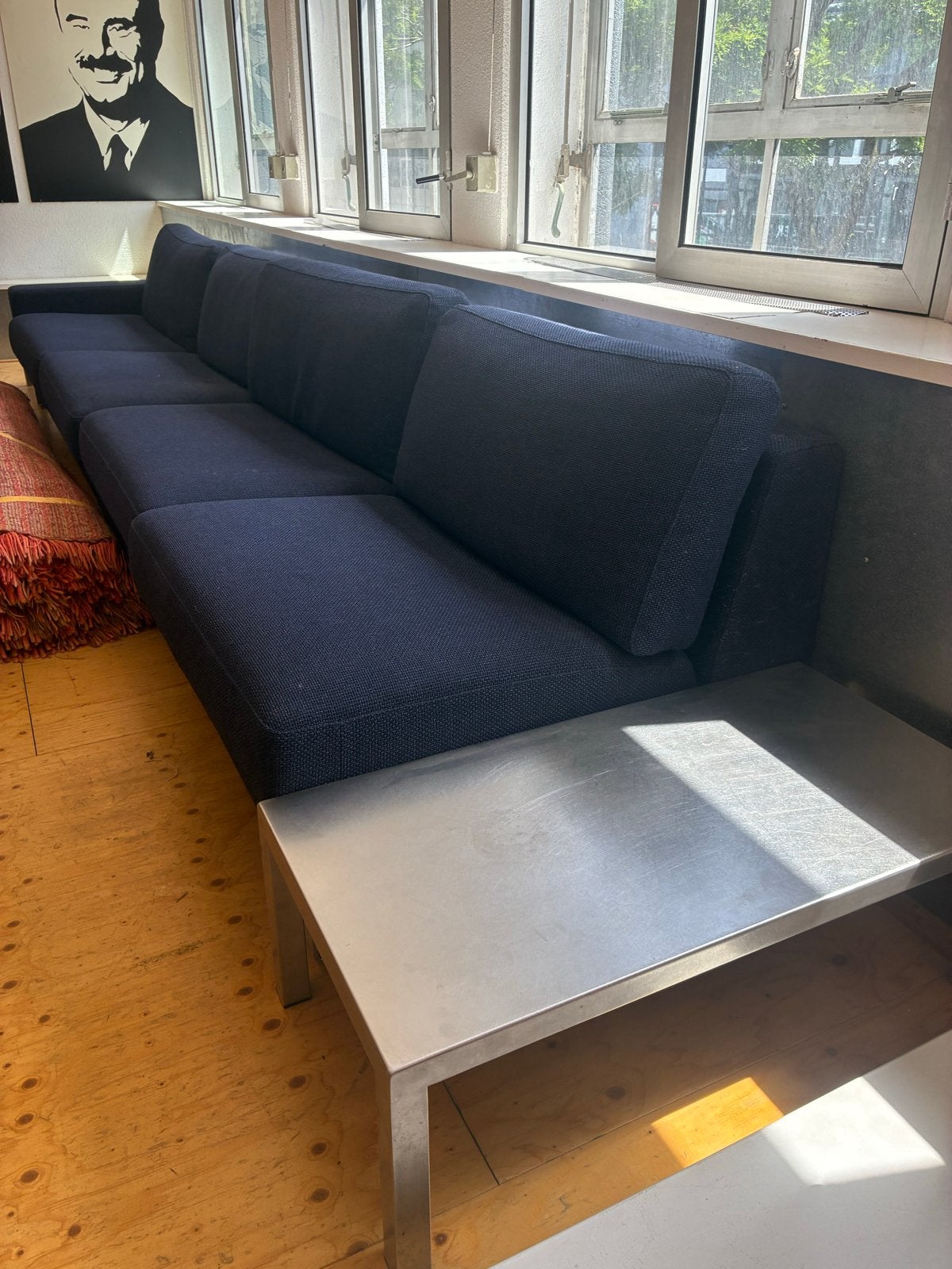 Rolf Benz Modulaire Bank - Donkerblauw Stof, Ophalen, Gebruikt, 300 cm of meer, 75 tot 100 cm
