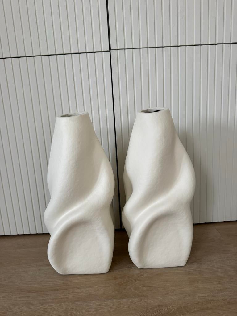 Kwantum Vaas Caldes Off-White, Ophalen of Verzenden, Nieuw, Wit, Overige materialen
