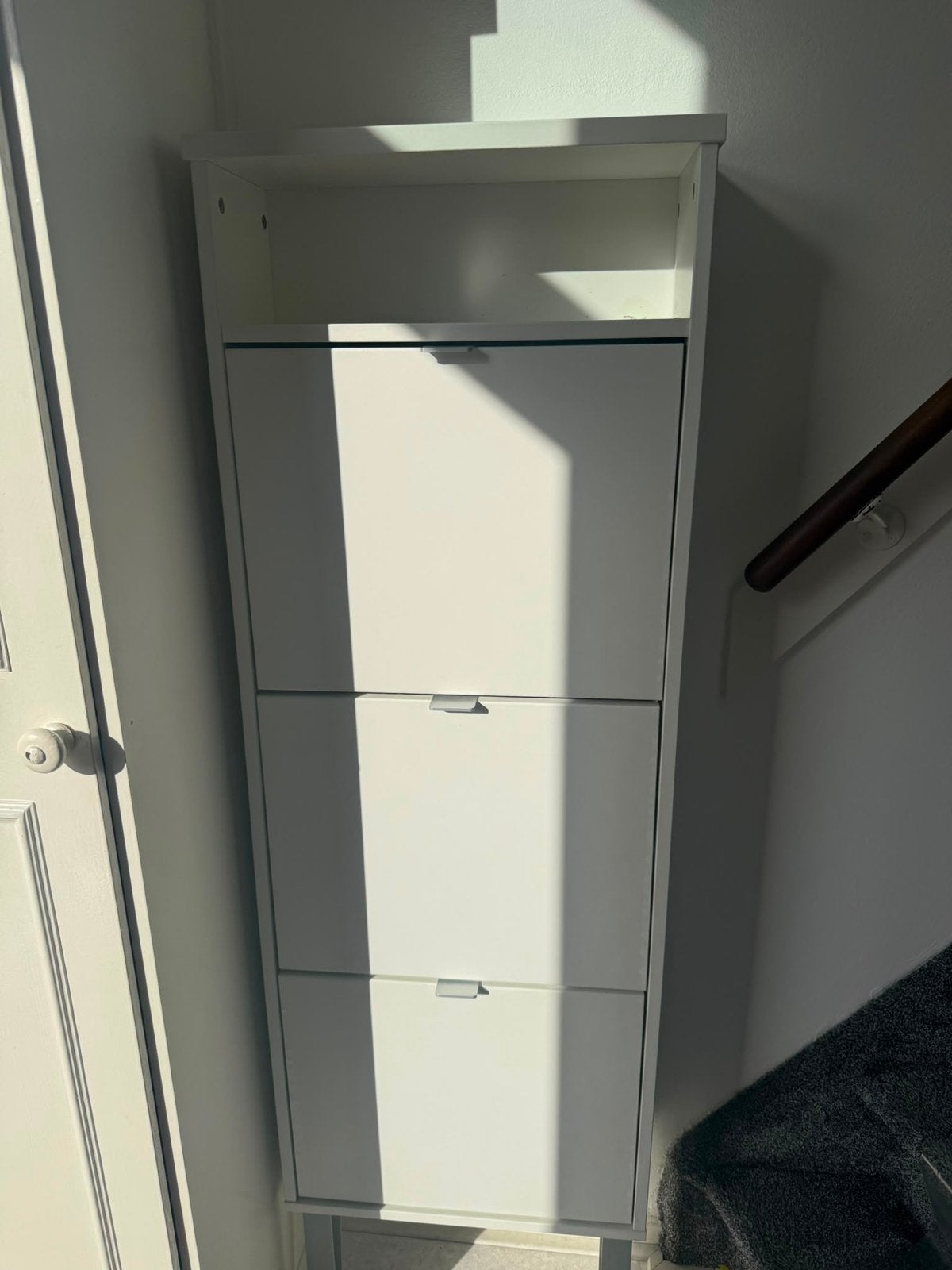 Witte schoenenkast met 3 vakken, Ophalen, Gebruikt