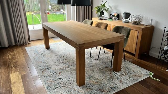 Eettafel eiken clear, Huis en Inrichting, Tafels | Eettafels, Ophalen, Gebruikt, Eikenhout, 200 cm of meer