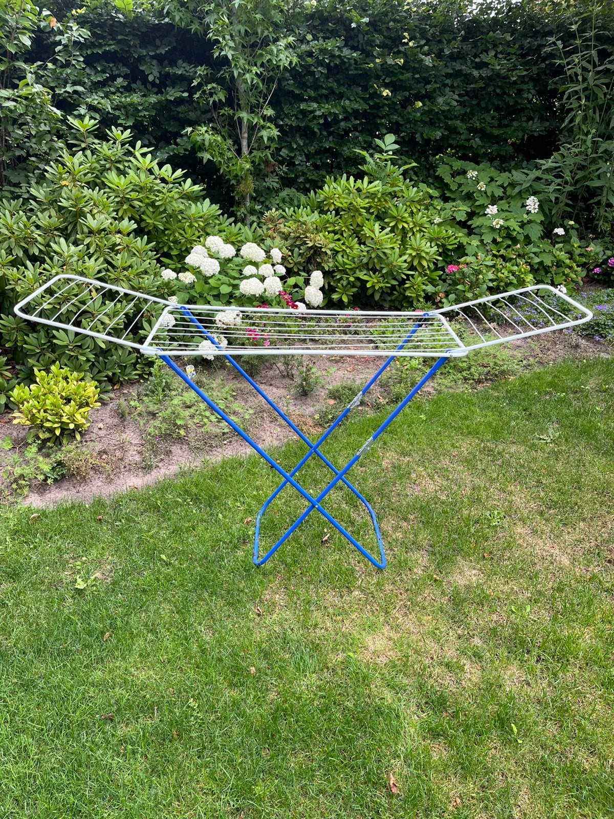 Mooi inklapbaar wasrek met ca 10 m lijn., Tuin en Terras, Droogmolens en Wasrekken, Ophalen, Zo goed als nieuw, Wasrek