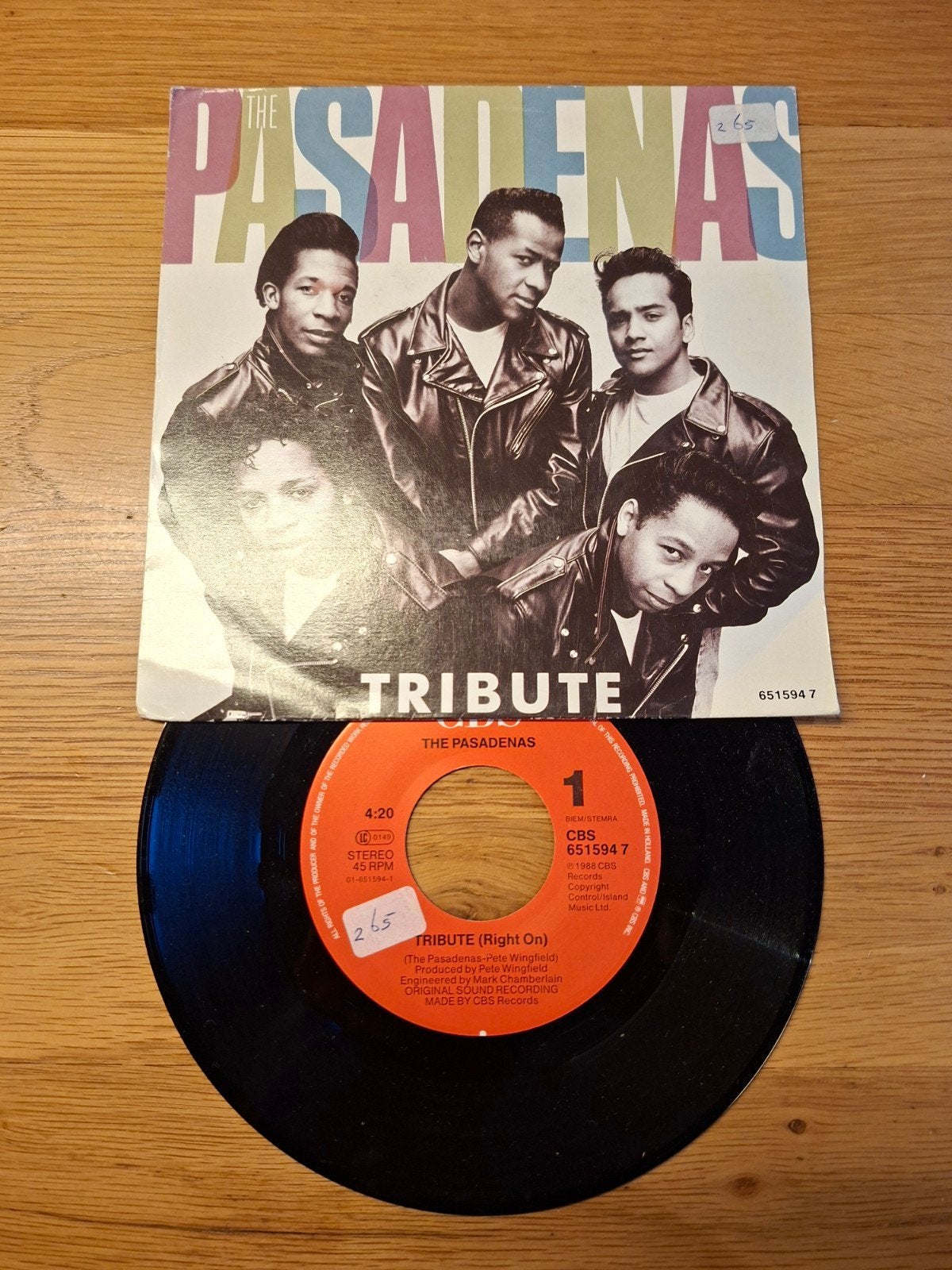 The Pasadenas - Tribute (Right On) 7 inch vinyl single, Cd's en Dvd's, Vinyl Singles, Gebruikt, 7 inch, Ophalen of Verzenden, EP