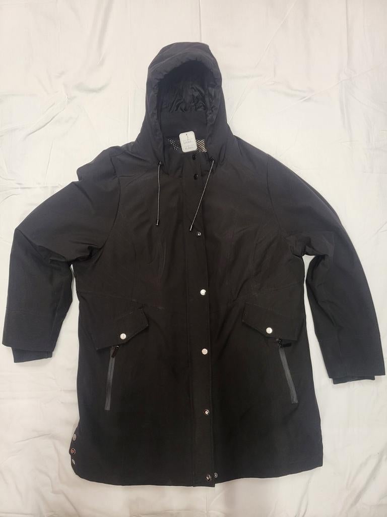 Zwarte damesjas met capuchon - MS mode - xl/xxl, Maat 38/40 (M), Zwart, Ophalen of Verzenden, Onbekend