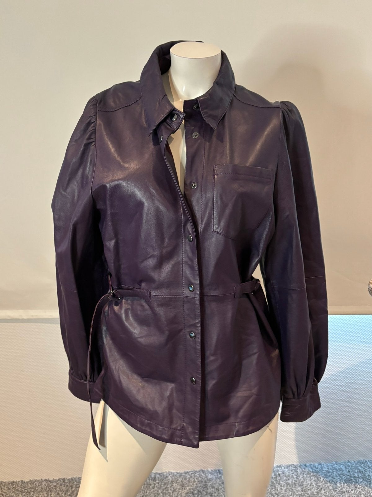 Ibana leren blouse maat 36, ., Paars, Ophalen of Verzenden, Zo goed als nieuw
