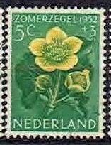 Nederland 1952 nrs. 584 Zomerzegel Dotterbloem gest3, Verzenden, Gestempeld, Dier of Natuur