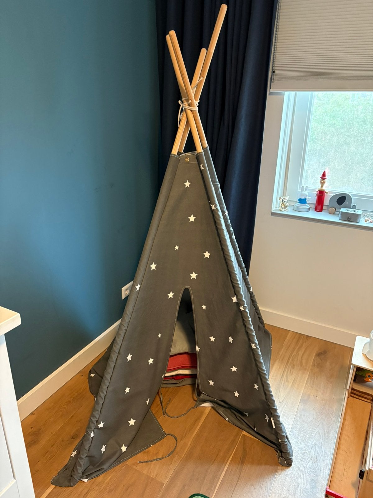 Tipi tent grijs met sterren, Ophalen, Zo goed als nieuw