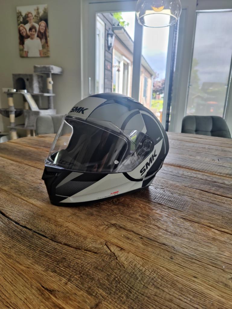 SMK Stellar Integraalhelm - Motorhelm Zwart/Grijs/Wit, Overige merken, M, Dames, Ophalen of Verzenden