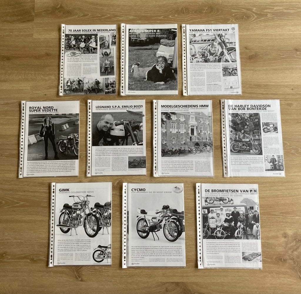 Unieke Map met veel documentatie diverse brommers set 3, Fietsen en Brommers, Verzenden, Zo goed als nieuw