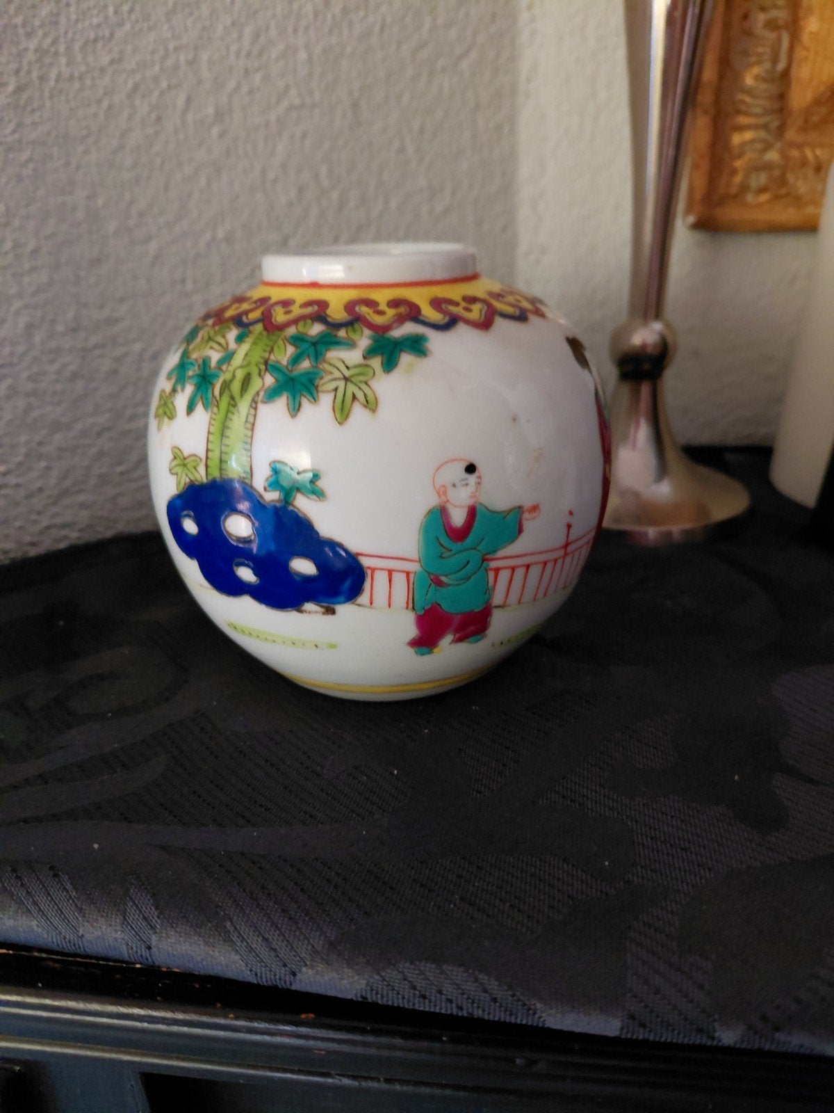 oude Handgeschilderd Chinees porseleinen gemberpot, gemerkt, Ophalen of Verzenden
