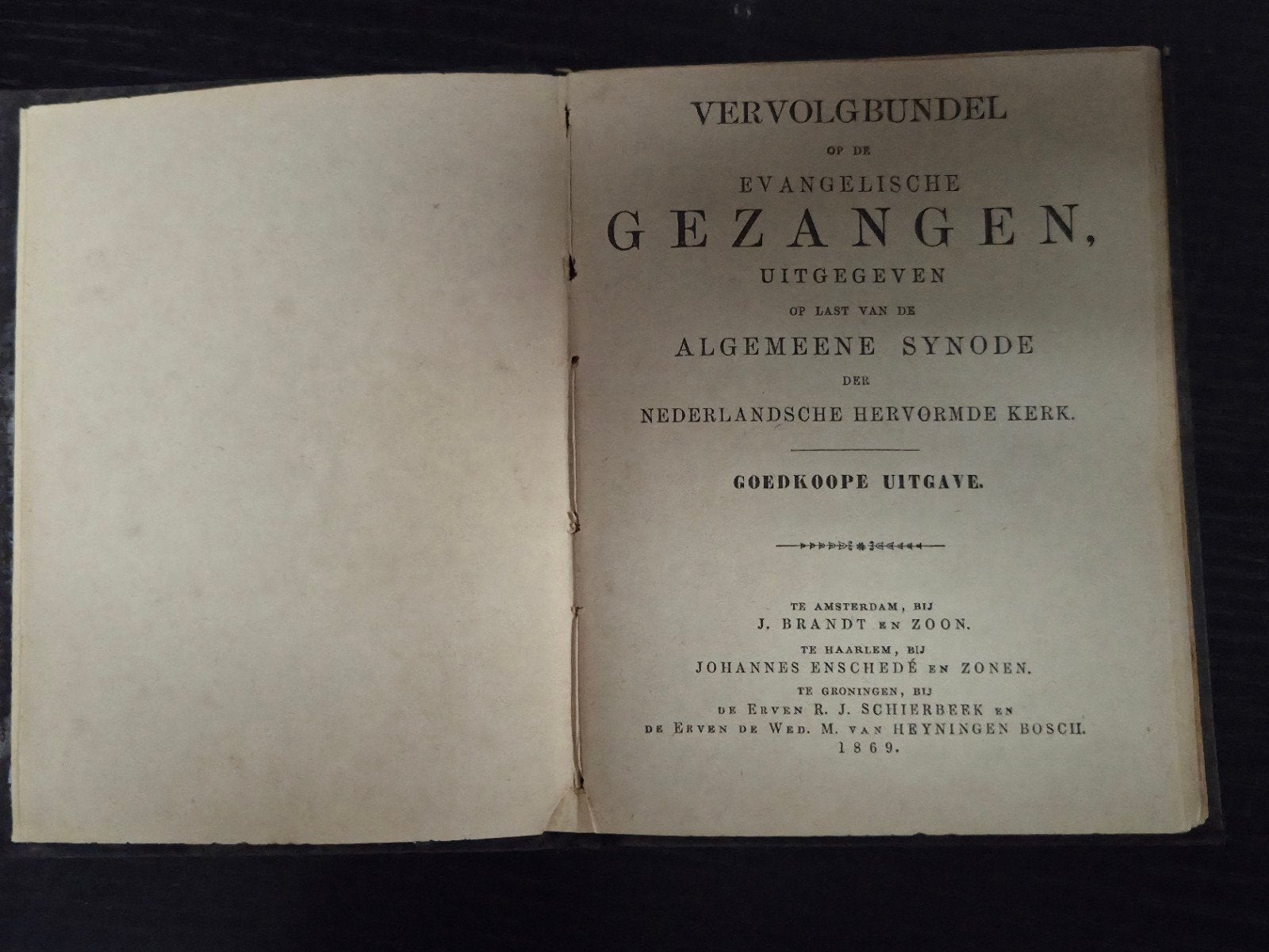 Oud Gezangboek Hervormde Kerk Boxum 1869, Antiek en Kunst, Ophalen of Verzenden, Algemeene Synode der Nederlandsche Hervormde Kerk