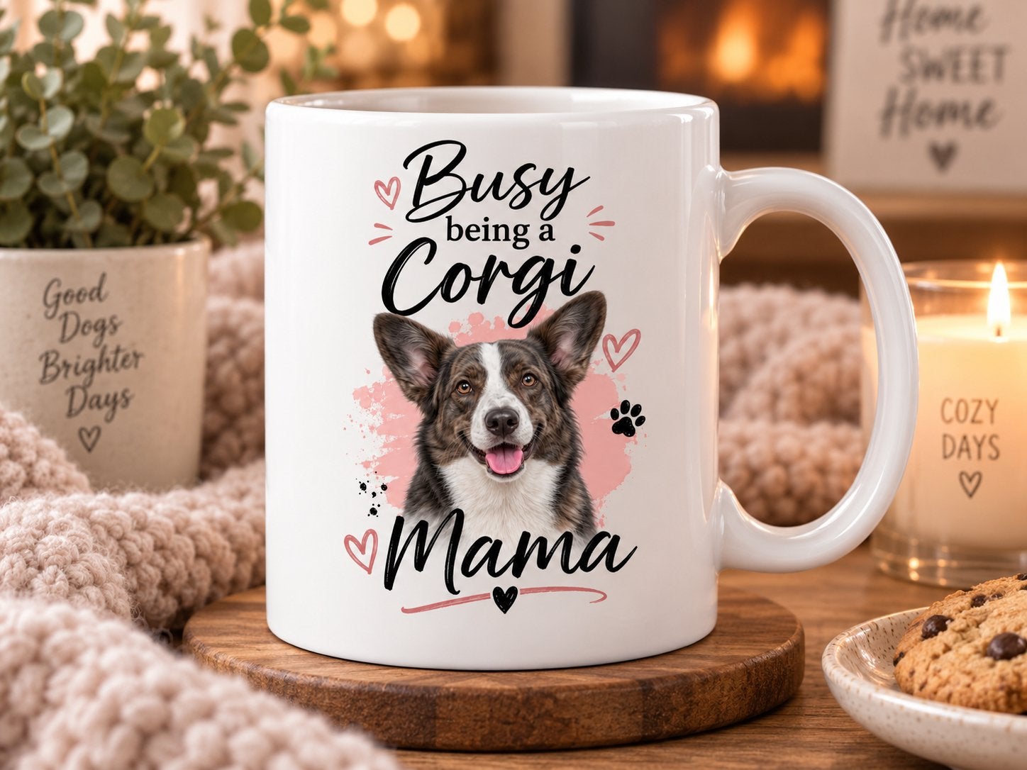 Busy being a Corgi Mama - Welsh Corgi Cardigan Mok, Verzenden, Nieuw