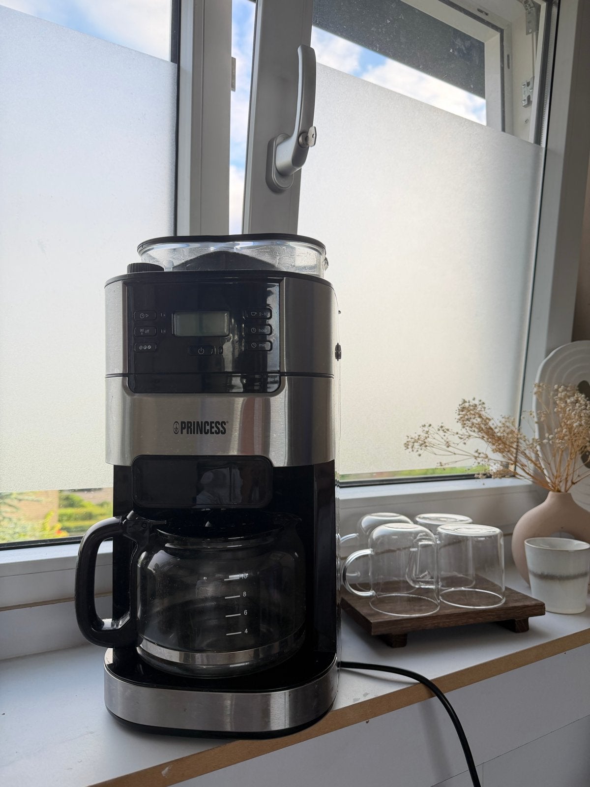 Princess Koffiezetapparaat met bonenmaler, Witgoed en Apparatuur, Koffiezetapparaten, Ophalen, Koffiemachine, Koffiebonen, Zo goed als nieuw
