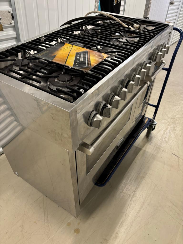 Solitaire Professional gasfornuis met dubbele oven 8-pits., Witgoed en Apparatuur, Fornuizen, Gebruikt, Hete lucht, 60 cm of meer
