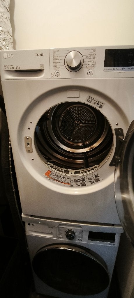 LG washer + heat pump dryer set — GC3V708S2 + RC80V9AV4Q, Minder dan 85 cm, Ophalen of Verzenden, Zo goed als nieuw, 1200 tot 1600 toeren