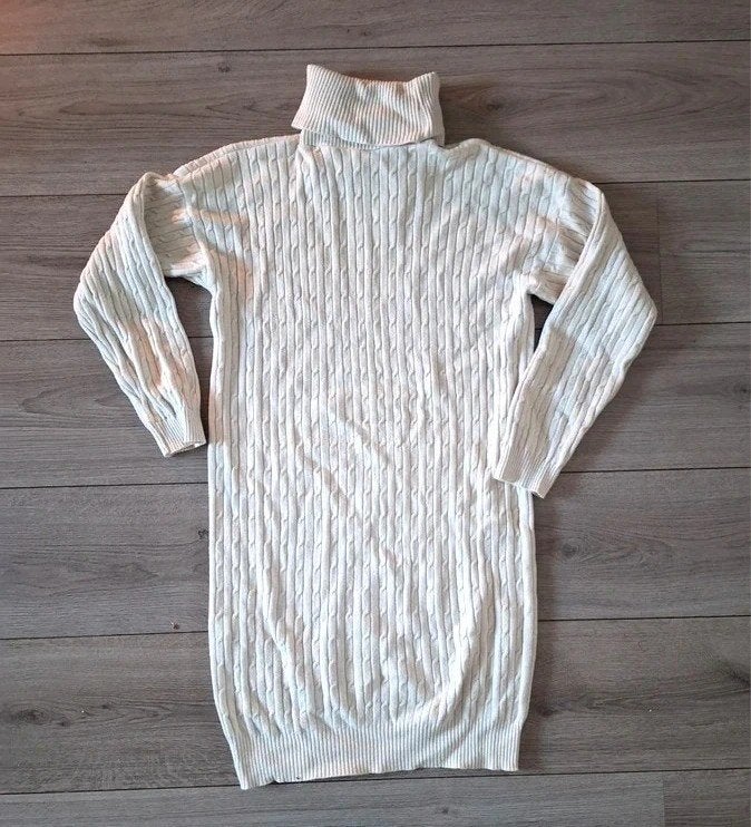 Pescara kabelgebreide coltrui jurk crème maat L/XL 40/42, Kleding | Dames, Overige kleuren, Maat 42/44 (L), Pescara, Ophalen of Verzenden