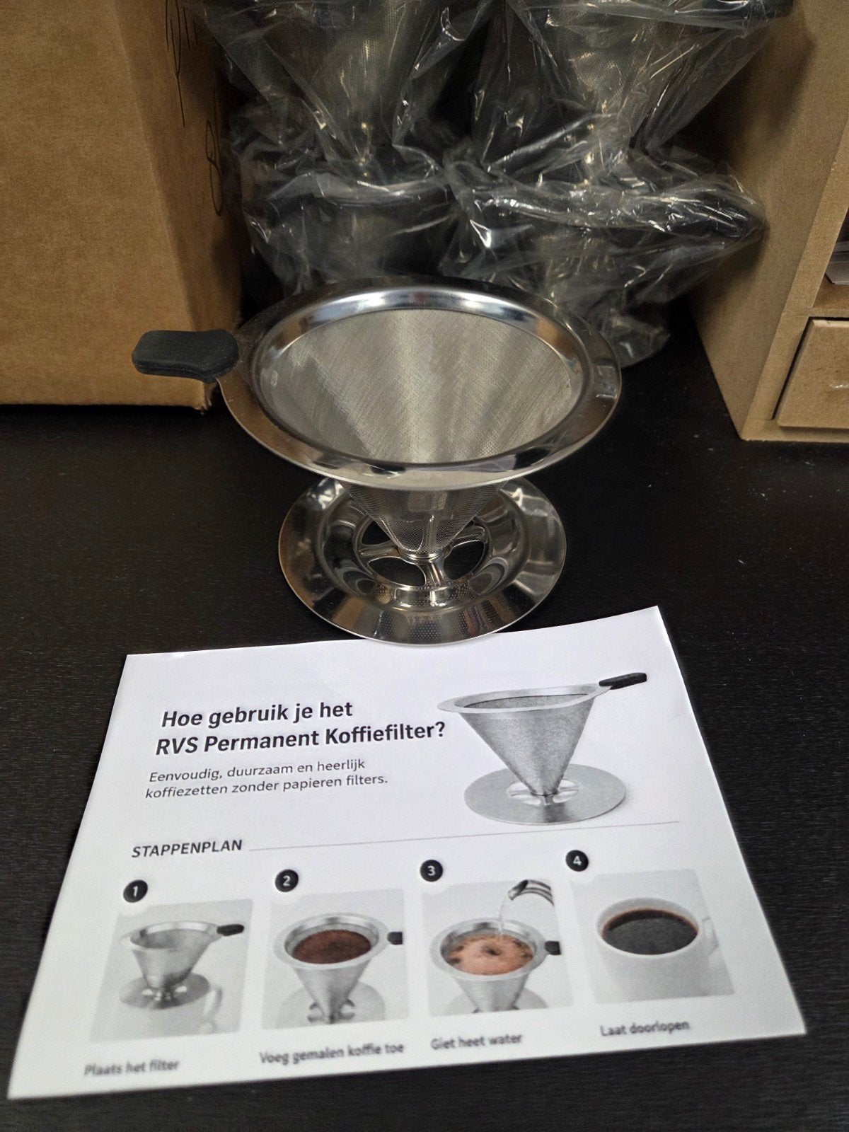 Vast koffiefilter, Ophalen, Nieuw, Rvs, Overige typen