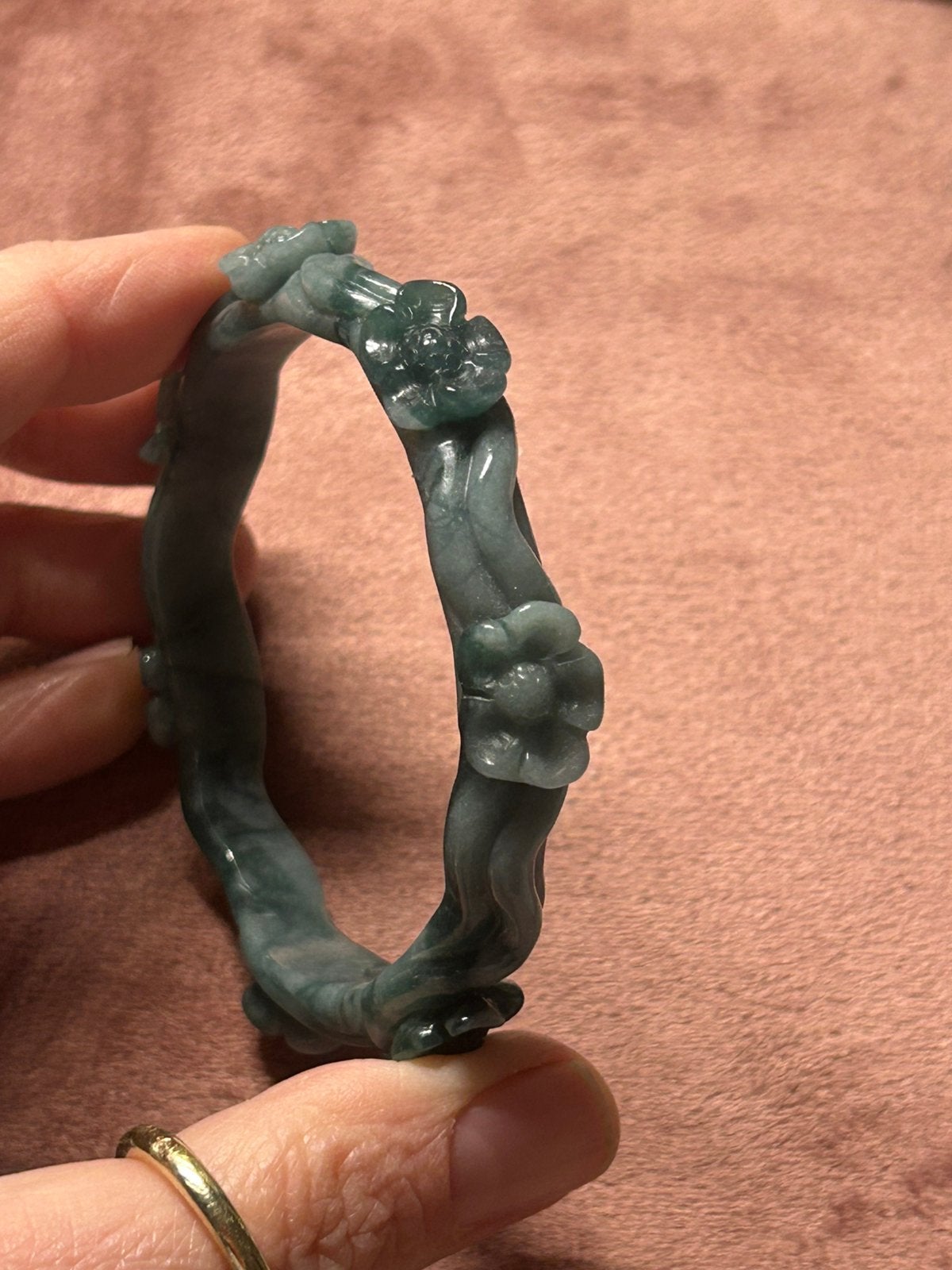 Blue water jadite bangle, Ophalen of Verzenden, Nieuw, Blauw, Staal
